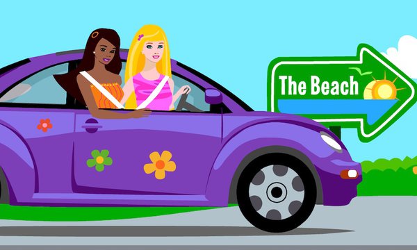 barbie game car video